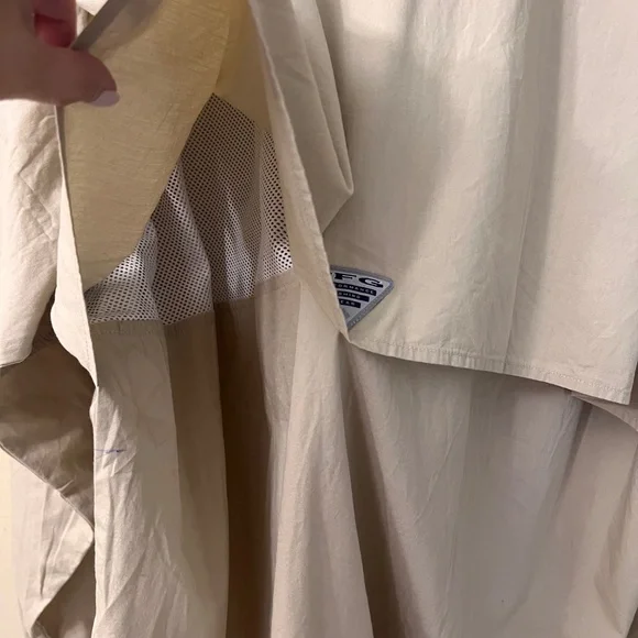 Columbia Men's PFG Sportswear Khaki Button Down Shirt Fishing Lightweight Sz 2XL - Picture 6 of 11